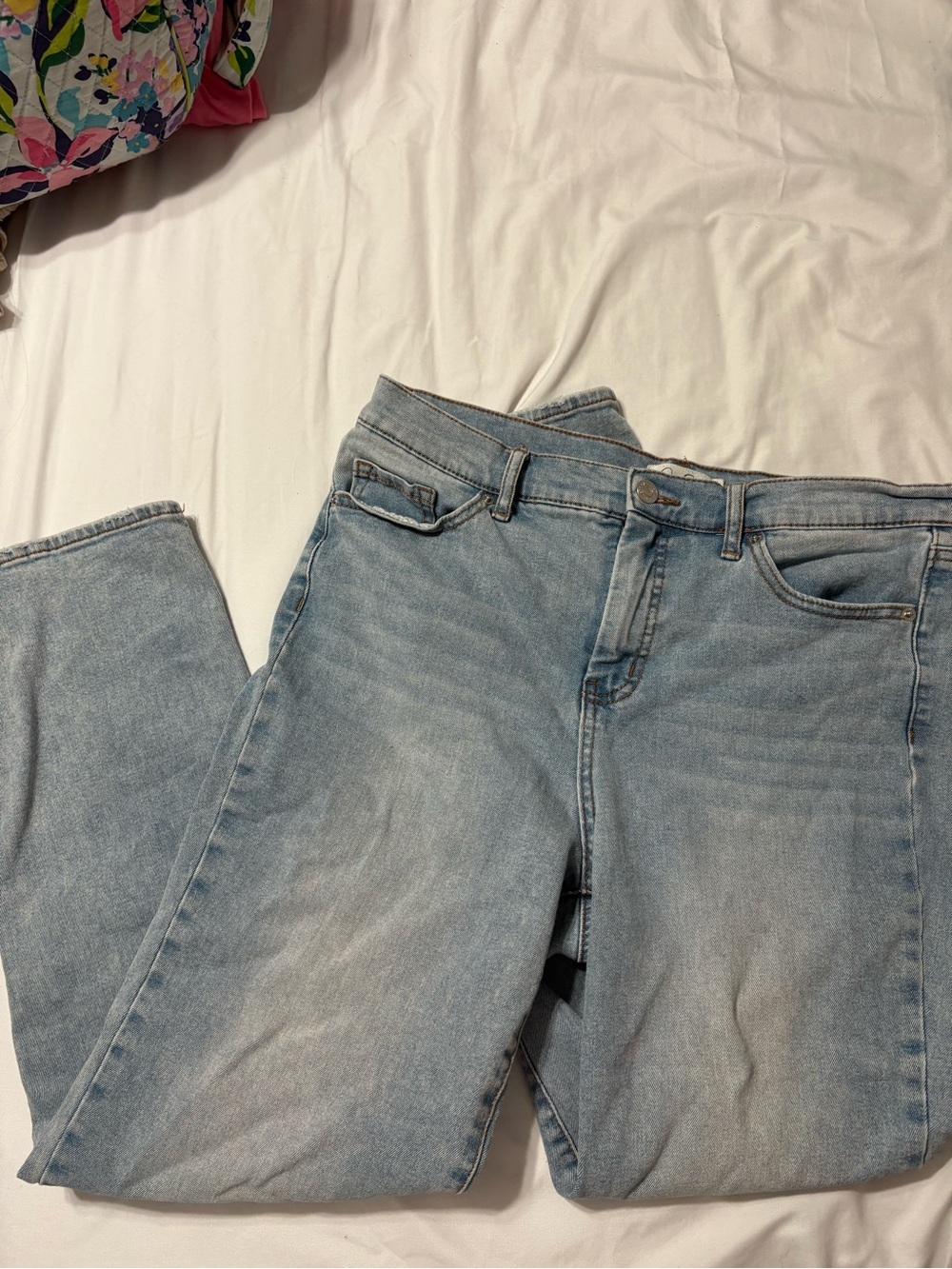 High rise straight leg jeans